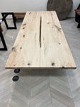 Oak dining table with custom oak base