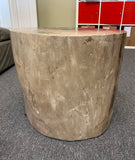 Large White and Black Petrified Wood Side Table 20 inches tall