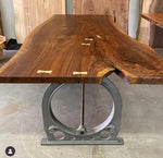 Walnut Dining Table with Maple Bowties 7.5 ft
